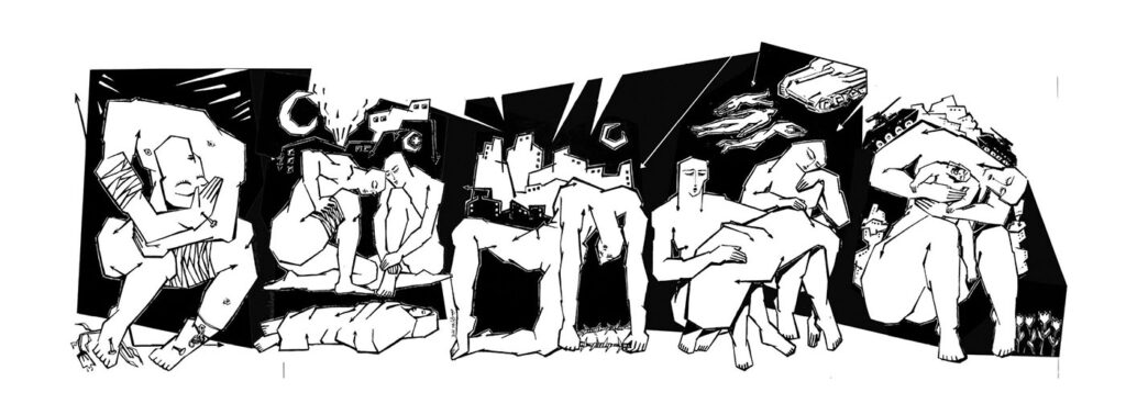 Maisara Baroud (b. Gaza ), “I’m Still Alive,” (courtesy Zawyeh Gallery in Ramallah, on view through June 23, 2024).