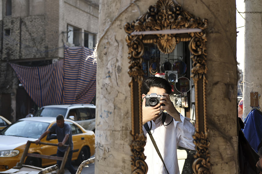 Nabil Salih the photographer in Baghdad.