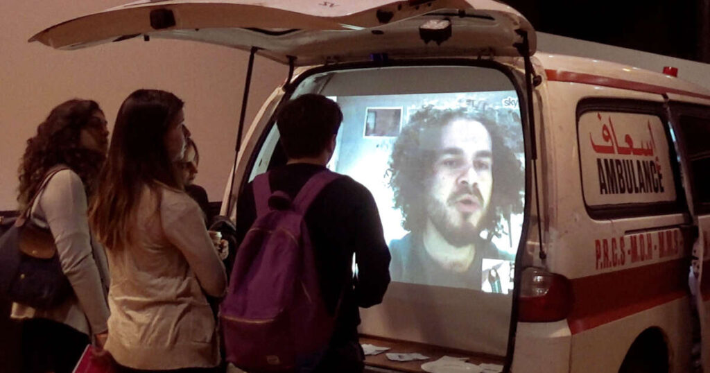 A still from the doc "Life is Beautiful" dir. Mohamed Jabaly.The young Palestinian director Mohamed Jabaly is visiting a film festival in Tromsø in 2014, when the borders to Gaza close. He finds himself stuck in the arctic winter. Little does he know that it will be seven years before he can see his family again.