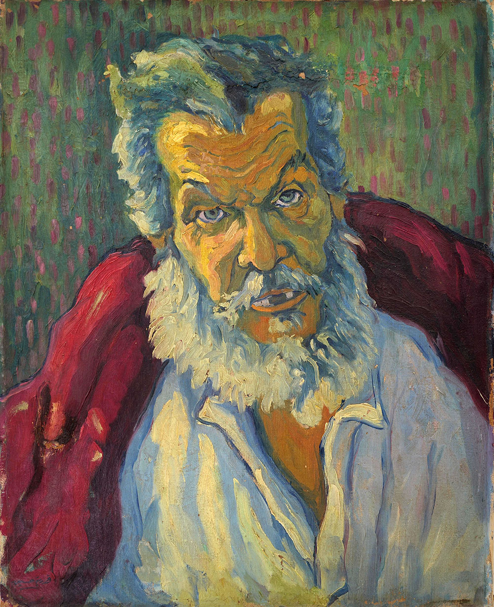 Kadria Hussein, Untitled (Bearded Man), oil on canvas, 52x42cm, undated(courtesy collection of Barjeel Art Foundation, Sharjah). 