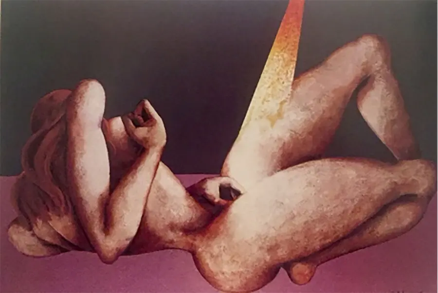 Bahman Mohassess. Danaë, 1978. Oil on Canvas.