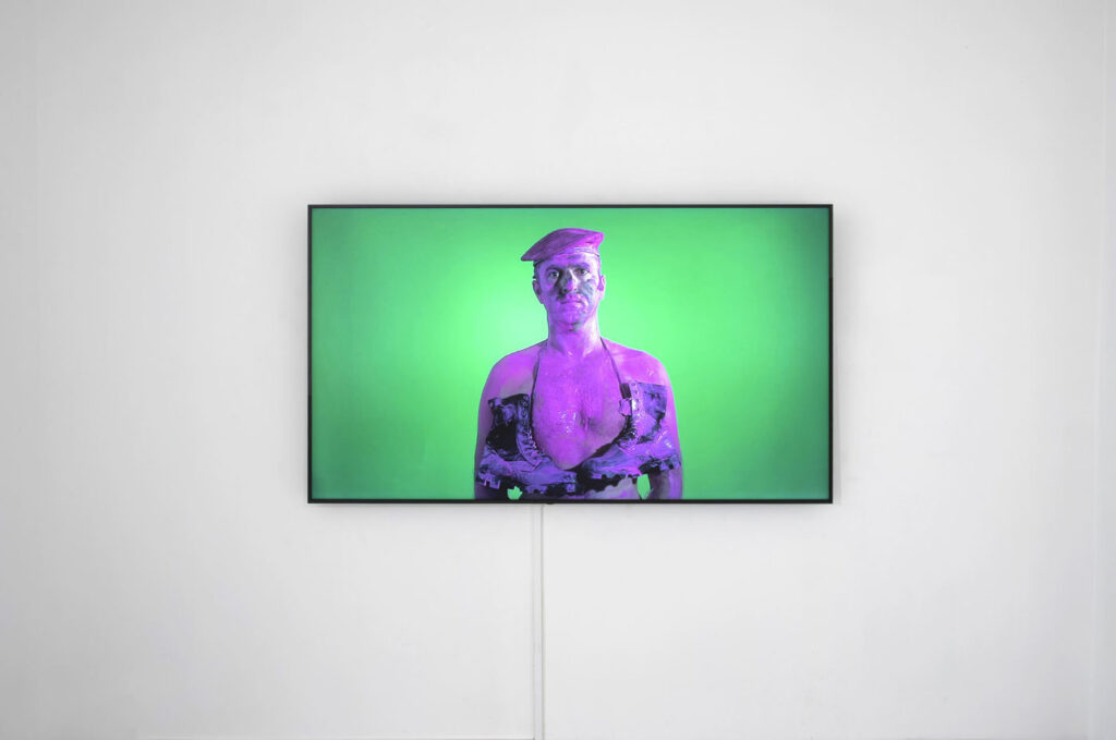 Khaled Jarrar, "Boots & Beret," 2018, HD Video, 1080p, 5’31” (courtesy Wilde Gallery, Geneva).