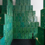 Detail, "One Thousand and One Tins," 2023, 1001 printed tins – Installation.