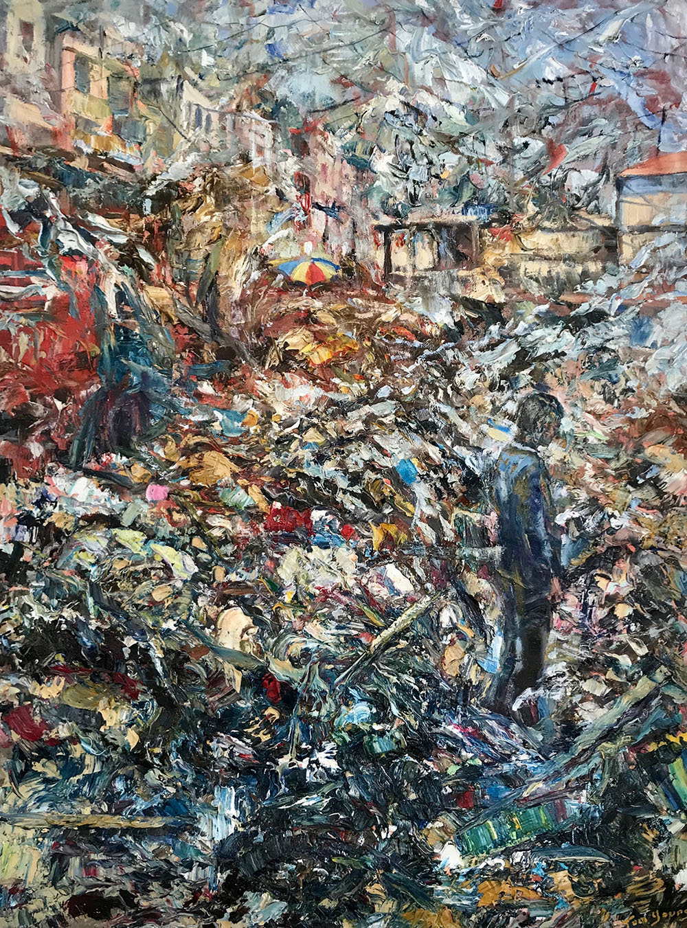 "Trashed (Aftermath)," oil on canvas, 80cm x 60cm, 2012-20.