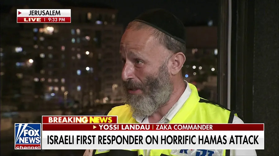 Yossi Landau, whose apocryphal stories of October 7, 2023 inflamed the media and the public (courtesy Fox).