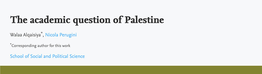 The Academic Question of Palestine