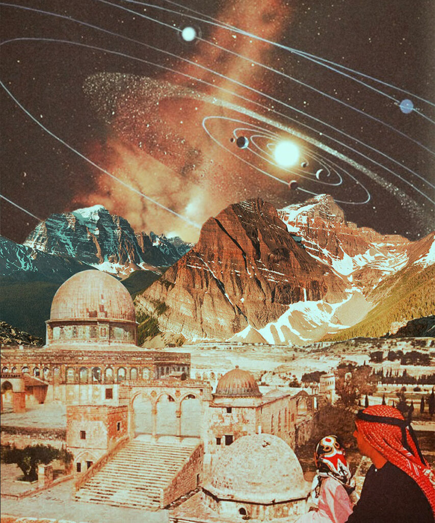 Fig. 9. Ayham Jabr (b. 1987, Damascus), "Jerusalem Day," digital collage, 2016 (courtesy of the artist).