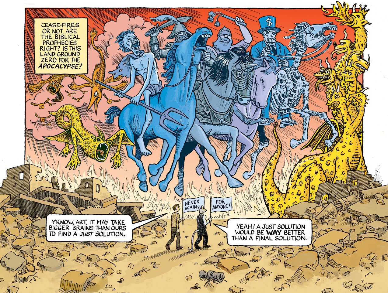 The last panel in "Never and Never Again..." by Art Spiegelman and Joe Sacco (courtesy of the artists).