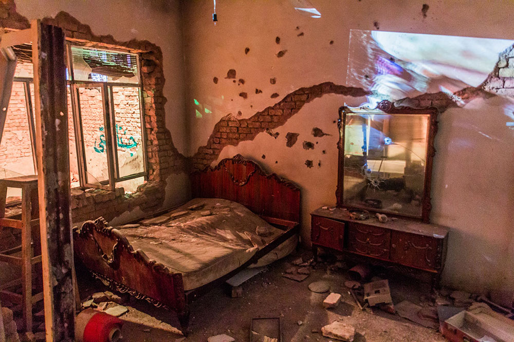 Exhibit of a bombed home in the Islamic Revolution and Holy Defense Museum in Tehran Iran Matyas Rehak S