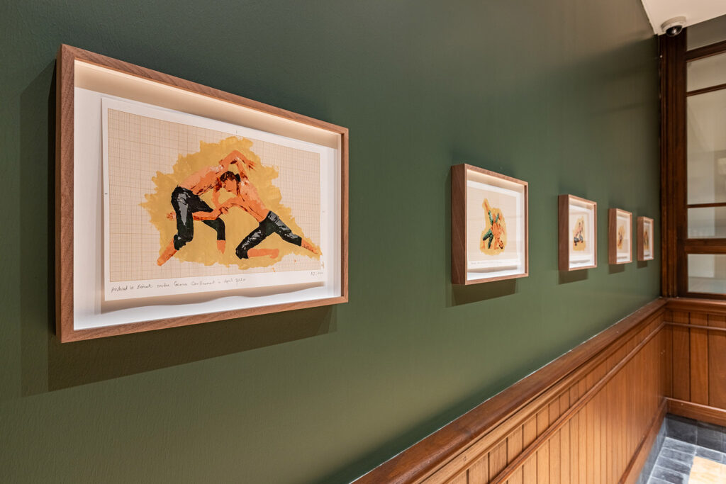 Akram Zaatari Olive Green acrylic paint on A4 paper 2020 courtesy artist Sfeir-Semler - Thomas Dane