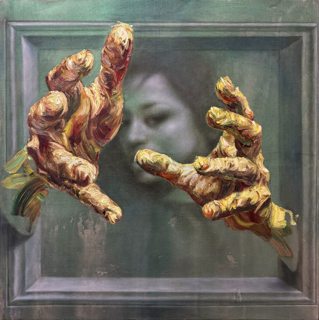 Sara Shamma Untitled oil on canvas 100x100cm 2024