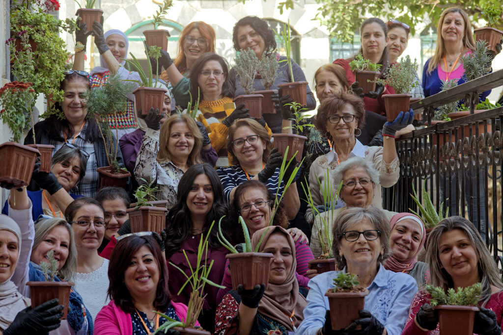 Participants in the Torathuna workshop revive Homs' damaged environment by replanting