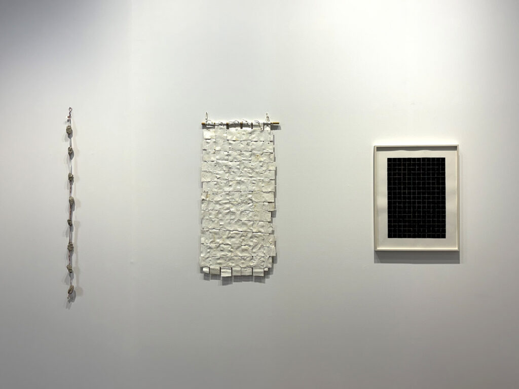 Hasan Sharif, Squares No. 4 (2013), Titanium White No. 2 (2014), Untitled (2014), Gallery Isabelle