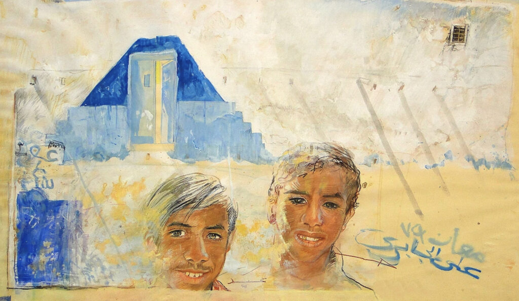 Ali al-Jabri Ma'an - mixed media, 60x80cm 1979 courtesy Barjeel