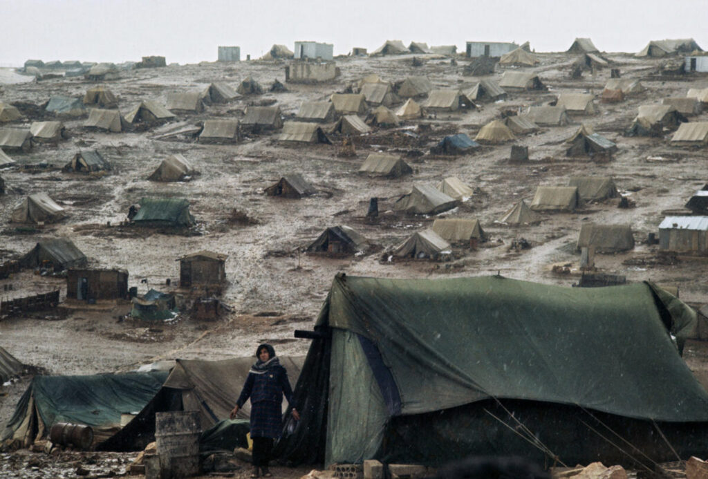 Palestinian refugee camp, Jordan, 1969 photo Bruno Barbey Magnum Photos