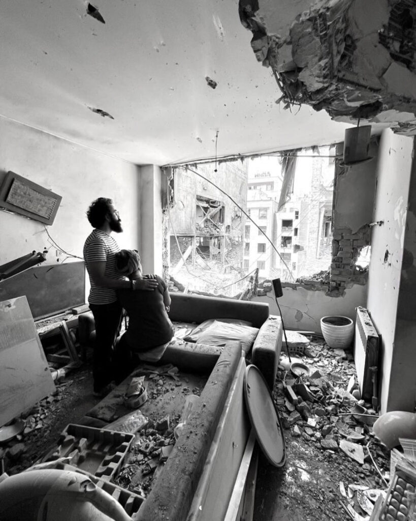 Mansoureh Mohseni, "What War Leaves Behind," a Tehran couple survives the 12 Da War (courtesy @cafe.gol.lavasan).
