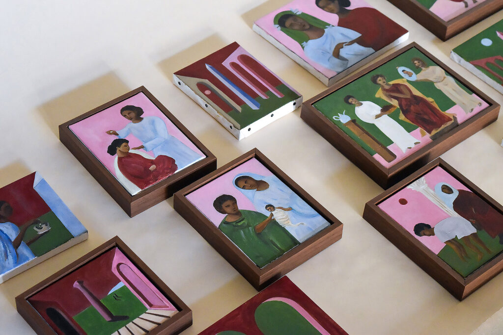 Miniature oils, by Dalel Ouasli (courtesy of the artist).