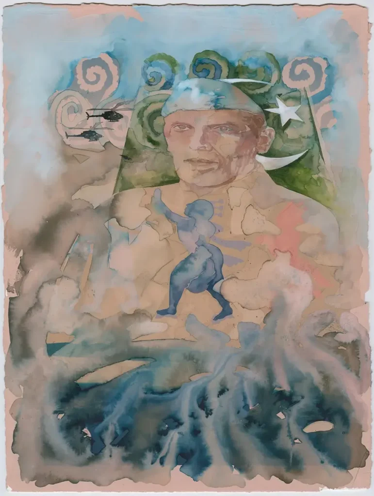 Shahzia Sikander, "Faith, Unity, Discipline," ink and gouache on prepared paper, 38.1x28.6cm, 2009, in I Am Also Not My Own Enemy (courtesy Pilar Corrias).