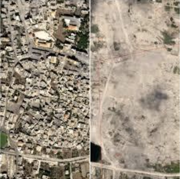 Bint Jbeil, before and after the latest Israel war on South Lebanon.