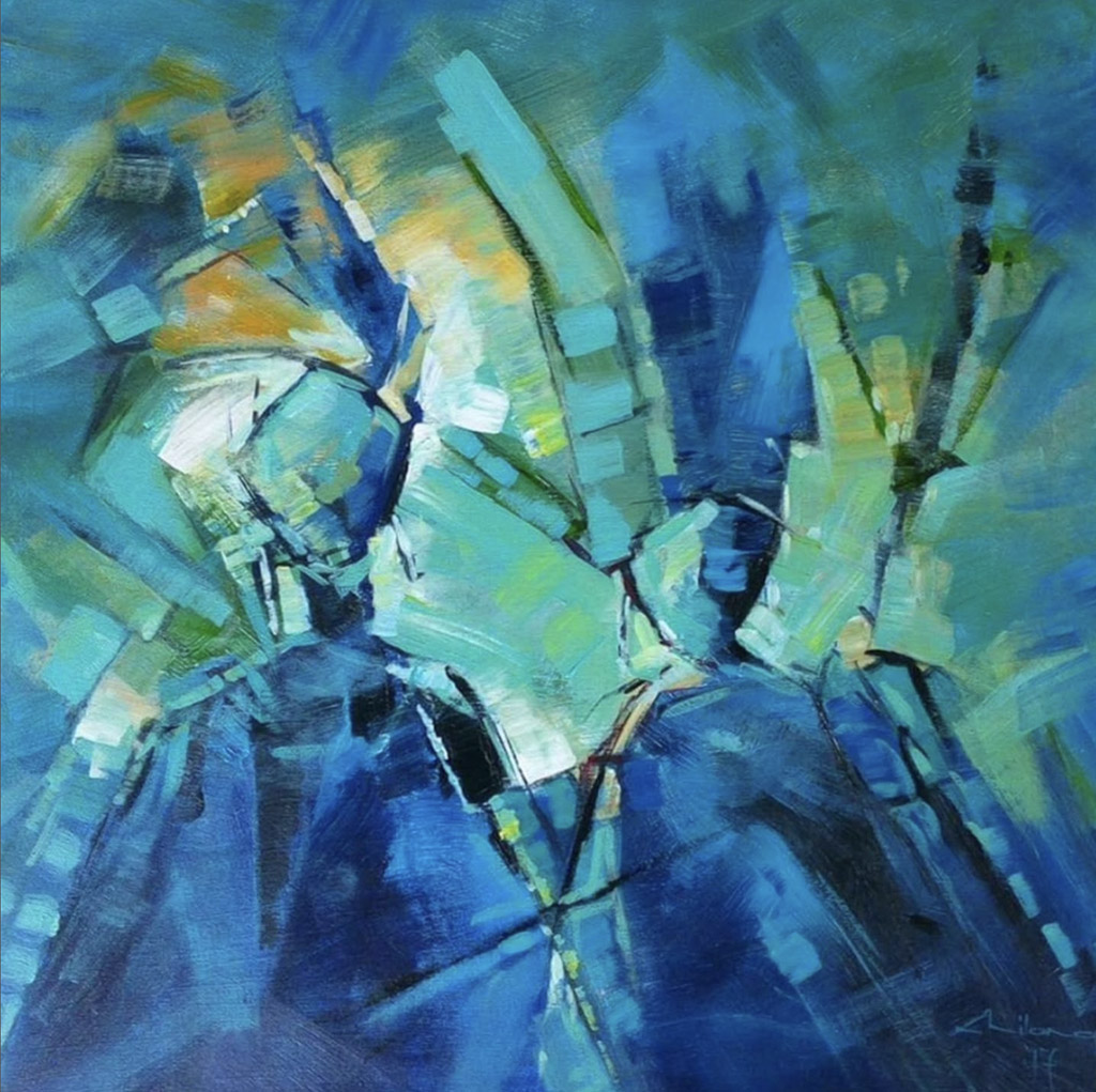 Haji Chilonga Untitled oil on canvas, 100x100, 2025 (courtesy @chilongahaji).