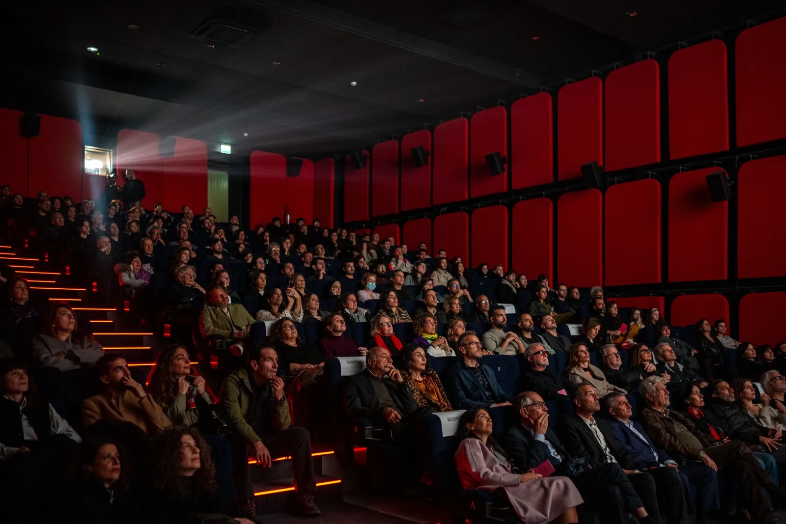 Interior of Metropolis Cinema in Beirut, Lebanon with audience watching a film